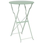 vidaXL Table de jardin pliante Vert clair Ø50x71 cm Acier