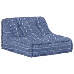 vidaXL Pouf modulaire Indigo Tissu