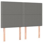 vidaXL Sommier à lattes de lit avec matelas Gris foncé 140x190cm Tissu