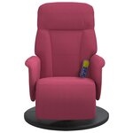 vidaXL Fauteuil de massage inclinable avec repose-pied rouge bordeaux