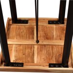 vidaXL Ensemble de bar 3 Pièces Bois d'acacia massif et cuir véritable