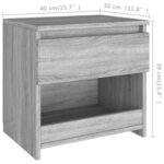 vidaXL Tables de chevet 2 Pièces Sonoma gris 40x30x39cm Bois d'ingénierie