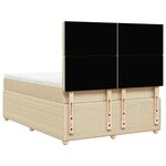 vidaXL Sommier à lattes de lit avec matelas Crème 140x200 cm Tissu