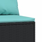 vidaXL Canapés centraux de jardin et coussins 2Pièces Noir Résine tressée
