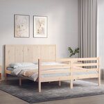 vidaXL Cadre de lit avec tête de lit king size bois massif