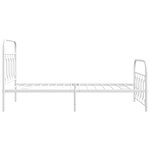 vidaXL Cadre de lit métal avec tête de lit/pied de lit blanc 107x203cm