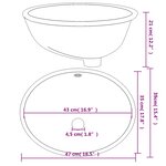 vidaXL Évier de salle de bain blanc 47x39x21 cm ovale céramique