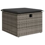 vidaXL Salon de jardin avec coussins 7 Pièces gris résine tressée