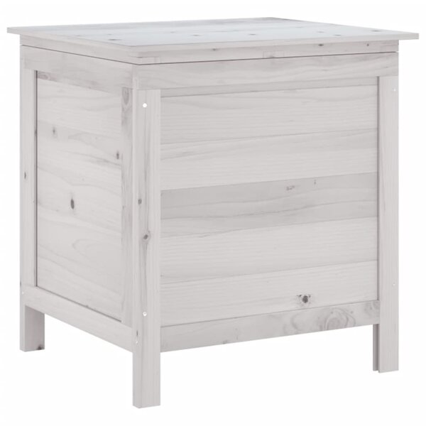 vidaXL Boîte de rangement de jardin blanc bois massif de sapin