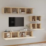 vidaXL Ensemble de meubles TV 6 Pièces Chêne sonoma Bois d'ingénierie