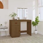 vidaXL Coiffeuse avec LED Marron miel 95x50x133 5cm Bois de pin massif
