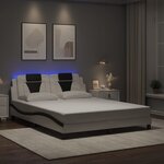 vidaXL Cadre de lit avec LED sans matelas blanc et noir 160x200 cm