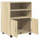 vidaXL Armoire à roulettes chêne sonoma 55x40x91 cm bois d'ingénierie