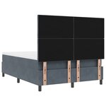 Lit à ressorts vidaXL avec matelas gris foncé 140x190 cm en velours