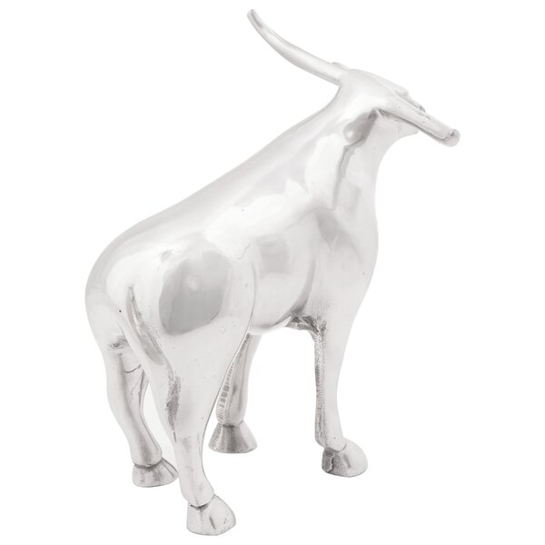 Sculpture de taureau vidaXL Argent 20x17x23 cm Aluminium