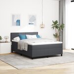 vidaXL Lit avec Sommier et Matelas Gris Foncé 160x200 cm Tissu en Velours Côtelé