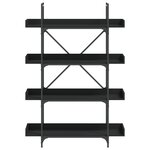 vidaXL Bibliothèque à 4 niveaux noir 100x33x145 5 cm bois d'ingénierie