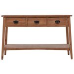 vidaXL Table console bois de sapin massif 126 x 40 x 77 5 cm Marron