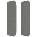 vidaXL Tête de lit avec oreilles Gris foncé 203x16x78/88 cm Tissu