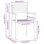 vidaXL Chaises de jardin empilables 2 pièces en bois massif teck et acier inoxydable