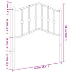 vidaXL Tête de lit métal noir 80 cm