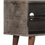 vidaXL Meuble TV Gris 130x30x46 cm Bois massif de manguier brut