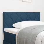 Tête de lit LED bleue avec motif de blocs de diamant  100 cm en tissu