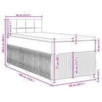 vidaXL Sommier à lattes de lit avec matelas Noir 90x190 cm Velours