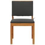 Chaises de jardin sans accoudoirs avec coussins - 2 Pièces en bois d'acacia