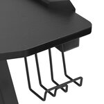 vidaXL Bureau de jeu à LED en forme de Y noir 90x60x75 cm