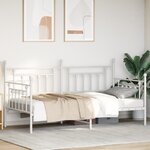 vidaXL Cadre de Lit de Jour Blanc 100x190 cm en Acier