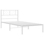 vidaXL Cadre de lit métal avec tête de lit blanc 100x190 cm