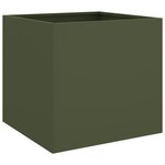 vidaXL Jardinières 2 Pièces vert olive 42x40x39 cm acier laminé à froid