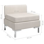 vidaXL Canapé central sectionnel avec coussin Tissu Crème