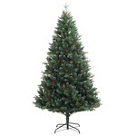 vidaXL Sapin de Noël artificiel à charnières avec baies rouges 180 cm