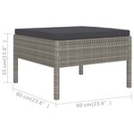 vidaXL Salon de jardin 6 Pièces avec coussins résine tressée gris