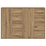 vidaXL Buffets 2 Pièces Chêne Artisan 60x31x84 cm Bois d'ingénierie