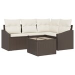 vidaXL Ensemble de salle à manger de jardin 4 pièces avec coussins gris en poly rotin
