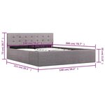 vidaXL Cadre de lit à stockage hydraulique Taupe Tissu 140x200 cm