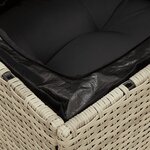 vidaXL Chaise de jardin sans accoudoirs avec coussins gris clair rotin