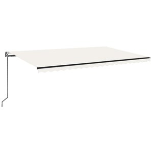 vidaXL Auvent automatique avec capteur de vent et LED 500x350 cm Crème
