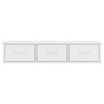 vidaXL Étagère murale avec tiroirs Blanc 88x26x18 5 cm bois ingénierie
