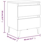 vidaXL Tables de chevet 2 Pièces gris béton 40x35x50 cm bois d'ingénierie