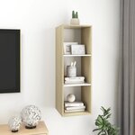 vidaXL Meuble TV mural Blanc chêne sonoma 37x37x107 cm Bois ingénierie