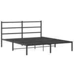 vidaXL Cadre de lit métal avec tête de lit noir 160x200 cm