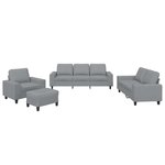vidaXL Ensemble de canapés 4 Pièces gris clair tissu