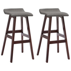vidaXL Tabourets de bar lot de 2 gris foncé tissu