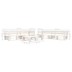 Salon de jardin meuble d'extérieur ensemble de mobilier palette 6 pièces bois blanc 02_0018452