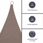 Perel Voile d'ombrage carrée 3 6 m Taupe GSS4360TA