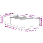 vidaXL Cadre de lit chêne marron 90x200 cm bois d'ingénierie